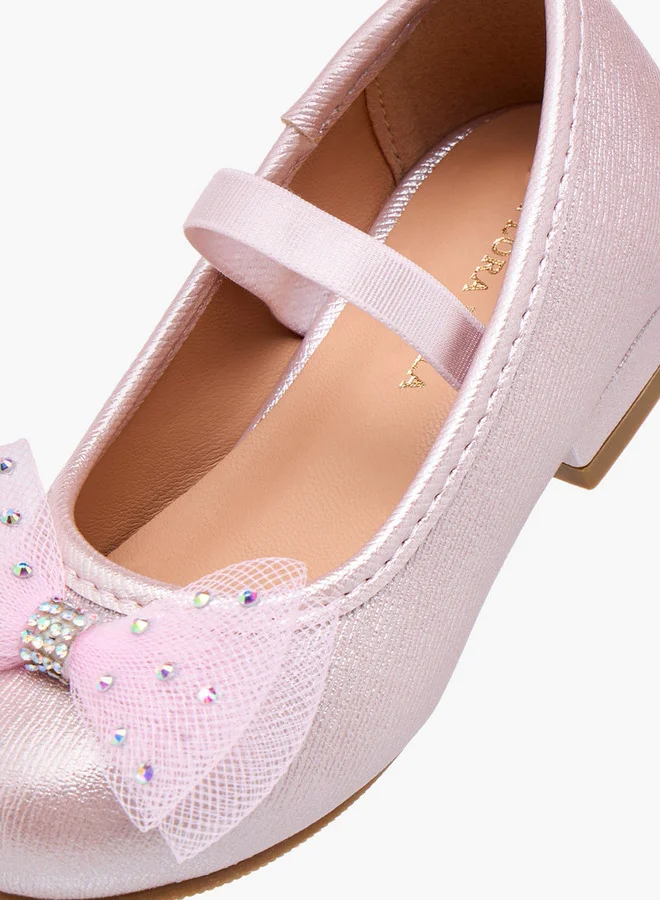 Flora Bella By Shoexpress Girls Bow Accent Slip-On Ballerina Shoes