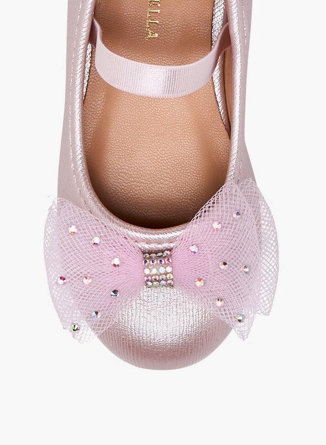 Flora Bella By Shoexpress Girls Bow Accent Slip-On Ballerina Shoes - Image 4