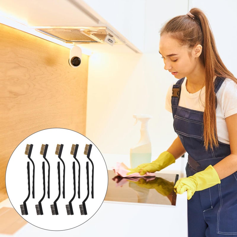 Heavy Duty 10pcs Steel Brass Wire Cleaning Brush Set For Rust Removal Scrubbing - Image 5