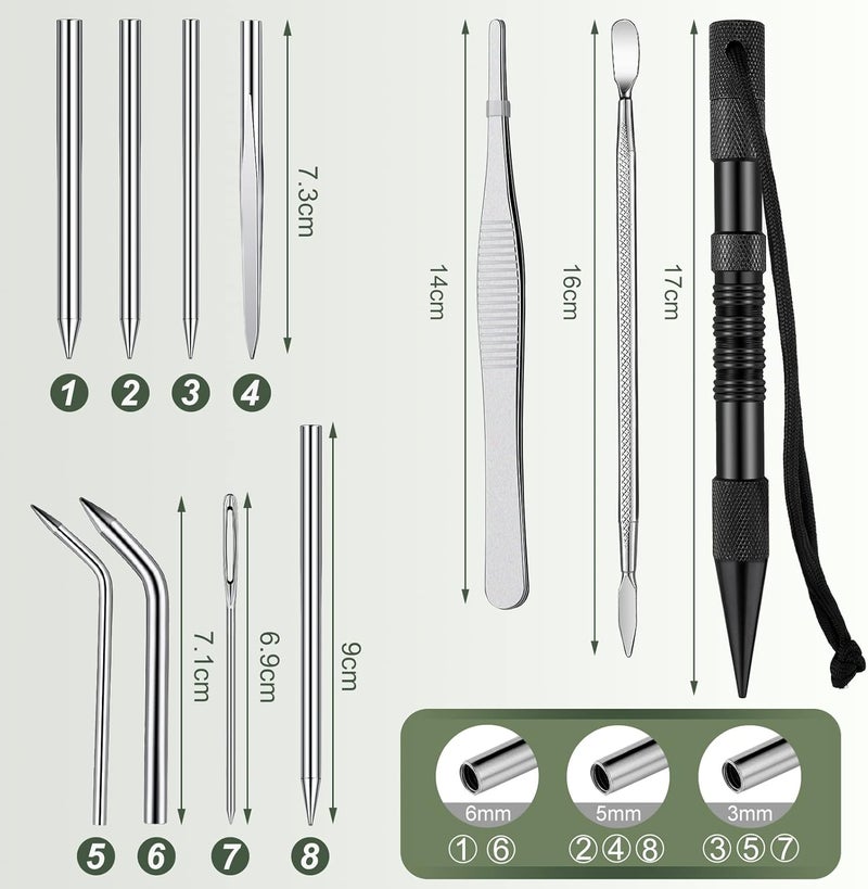 Tondiamo Paracord Bracelets Kit Paracord FID Set Adjustable Length Stainless Steel Lacing Needle DIY Craft Maker Tool 4 Inch to 13 Inch Weaving Knotters Tool for Jewelry Supplies Army Green - Image 3