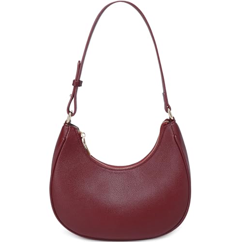 WSRYDJDL Crescent Shoulder Bags for Women Cute Hobo Tote Handbag Under the Arm Purses Mini Clutch Purse with Zipper Closure (Lychee cherry Red) - Image 1