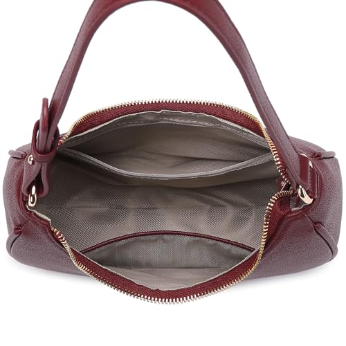 WSRYDJDL Crescent Shoulder Bags for Women Cute Hobo Tote Handbag Under the Arm Purses Mini Clutch Purse with Zipper Closure (Lychee cherry Red) - Image 5