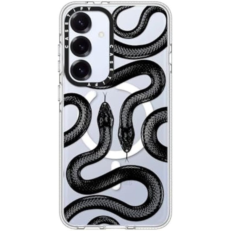 Casetify Magnetic Clear Galaxy S25+ Case 【Compatible with Magsafe】 - Black Kingsnake - Image 2