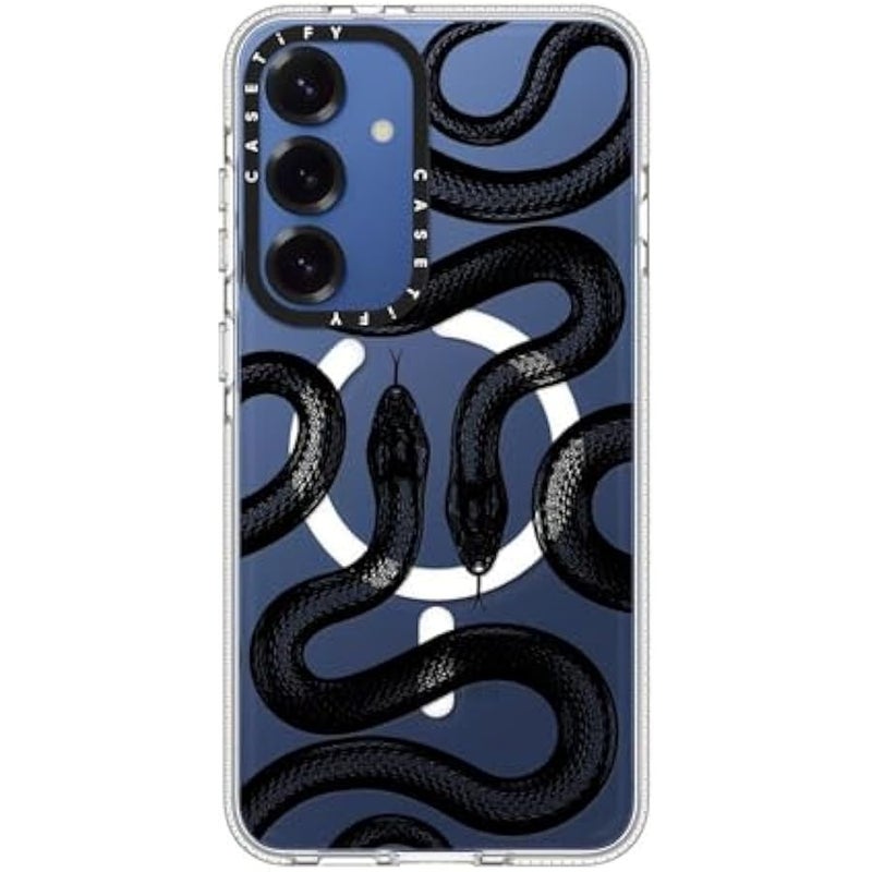 Casetify Magnetic Clear Galaxy S25+ Case 【Compatible with Magsafe】 - Black Kingsnake - Image 4