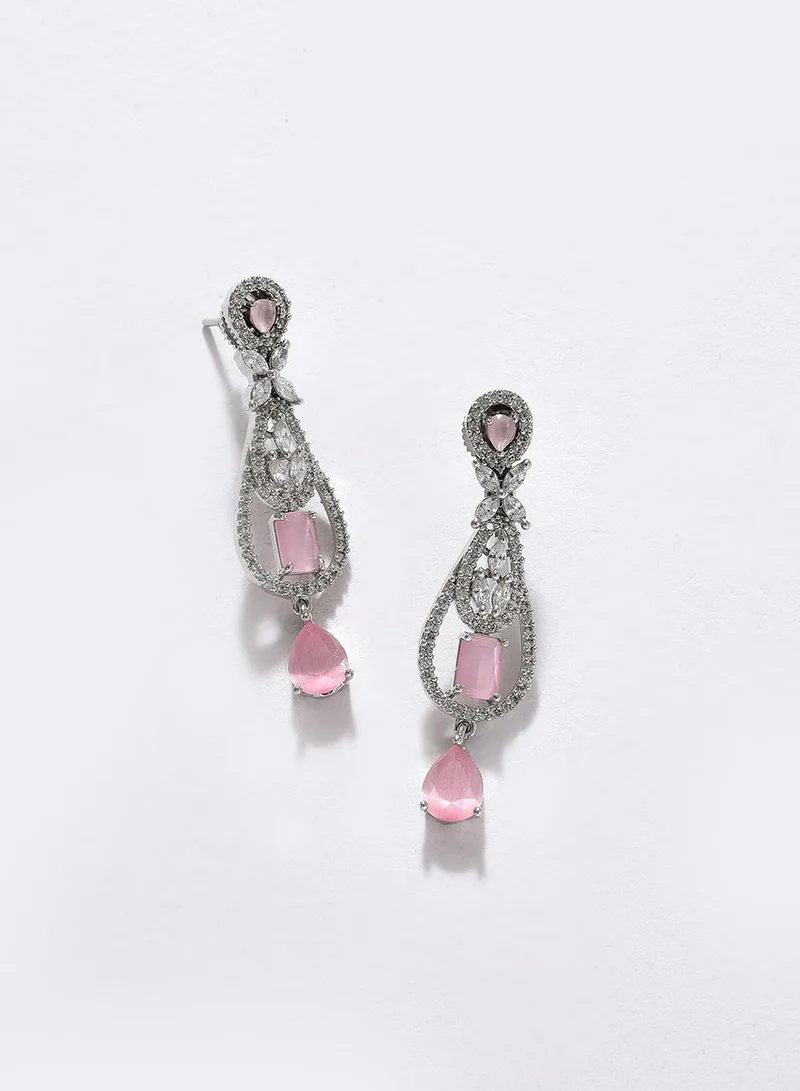 SOHI Pink Stone-Studded Artificial Jewellery Set