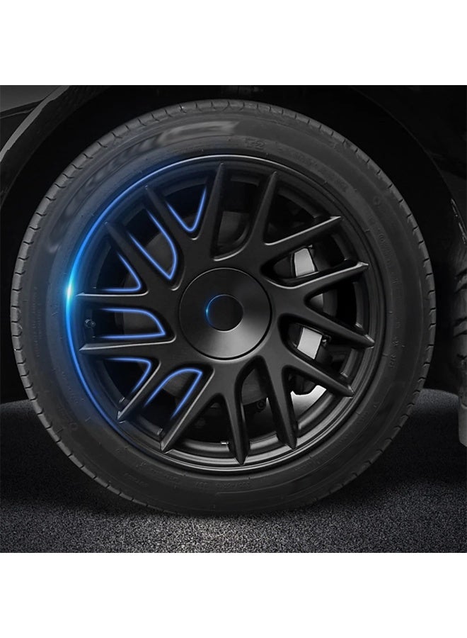 HPS 18-Inch Wheel Covers for Tesla Model 3 – Thunder & Flat Pattern Design | Matte Black & Gray | Set of 4 ABS Hubcaps  - Image 2