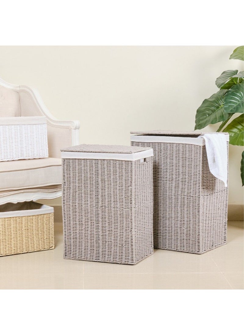 Homesmiths Small Laundry Hamper Grey With Liner 36 X 26 X 50 Cm  - Image 3