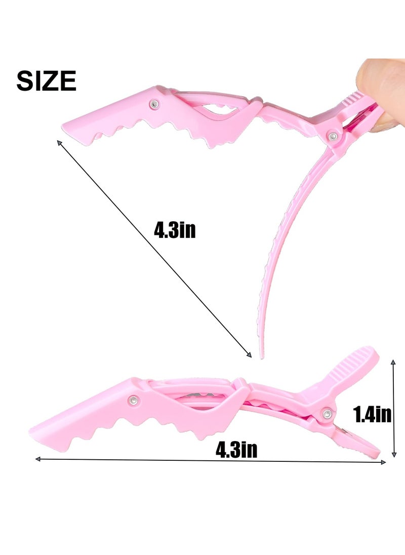 RA - 30 Pcs Alligator Hair Clip for Styling Sectioning - Salon Hair Clip for Thick Hair, Plastic Hair Styling Clip with Wide Teeth & Double-Hinged Design (Pink) - Image 1