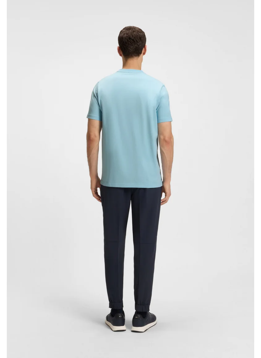BOSS Regular-fit T-shirt in stretch cotton with contrast logo