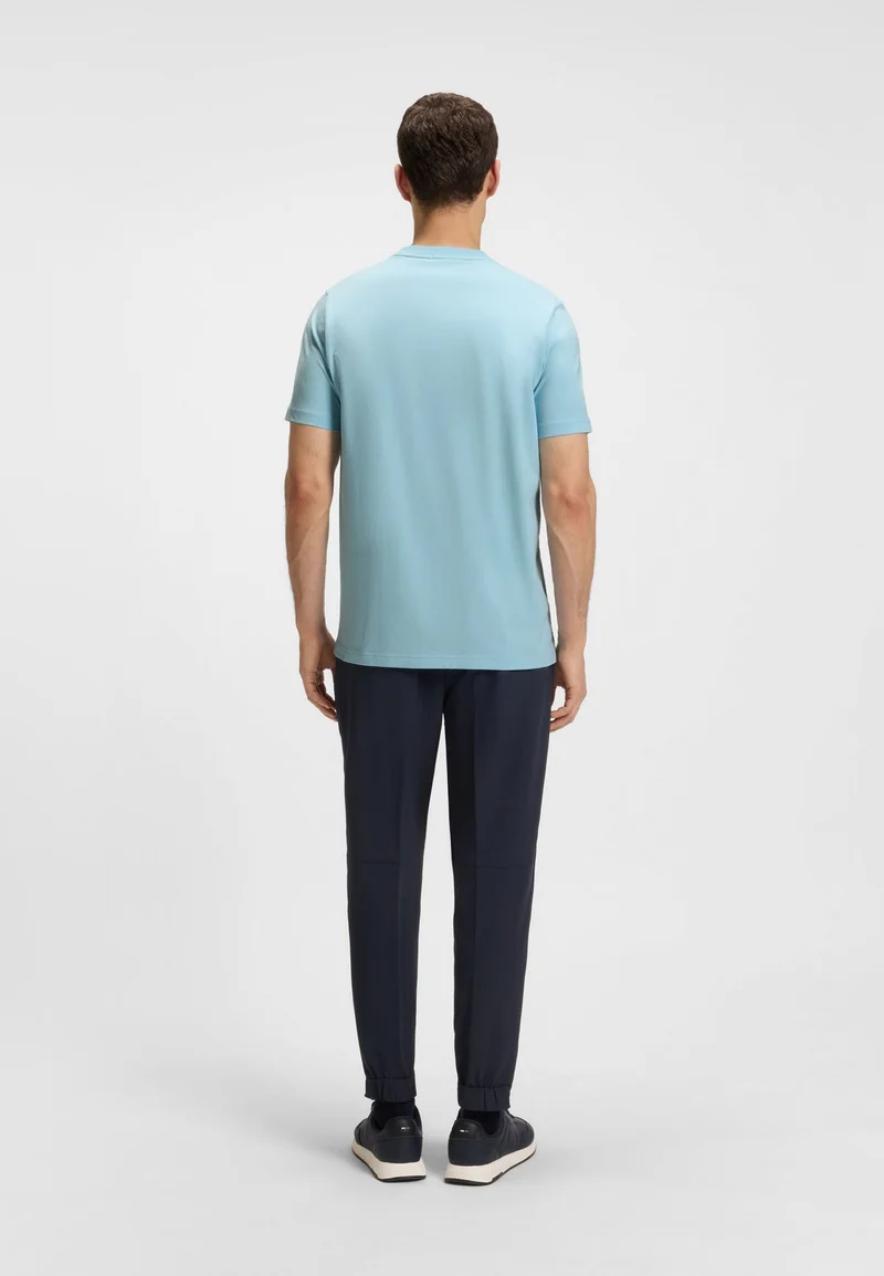 BOSS Regular-fit T-shirt in stretch cotton with contrast logo