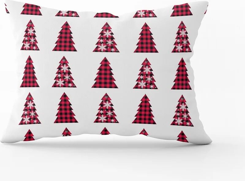 Cango Home Red and White New Year Themed Digital Printed Throw Pillow Case - CGH326-3550 Double Sided Printed