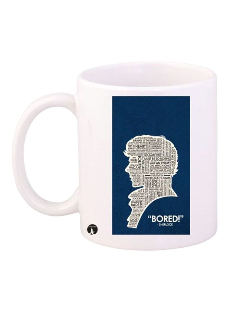 Sherlock Printed  Mug White/Blue/Black Standard Size