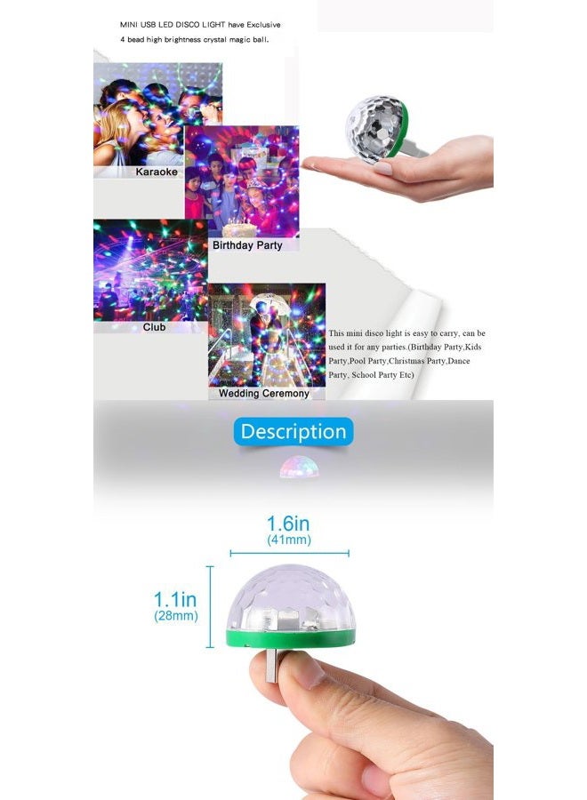 Ytuomzi Too Goods USB Party Lights Mini Disco Ball,Led Small Magic Ball Sound Control DJ Stage Light Colorful Strobe RGB Lamp For Christmas/Brithday/Wedding/Club/Karaoke Decorations,Suitable for mobile phones - Image 4