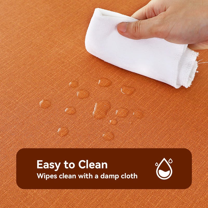 Romanstile Halloween 100% Waterproof PVC Tablecloth  Rectangle Oil Spill Proof Stain Resistant Vinyl Table Cloth  Wipe Clean Plastic Table Covers for Kitchen/Dining/Parties - 60 x 102 Inch  Orange - Image 2