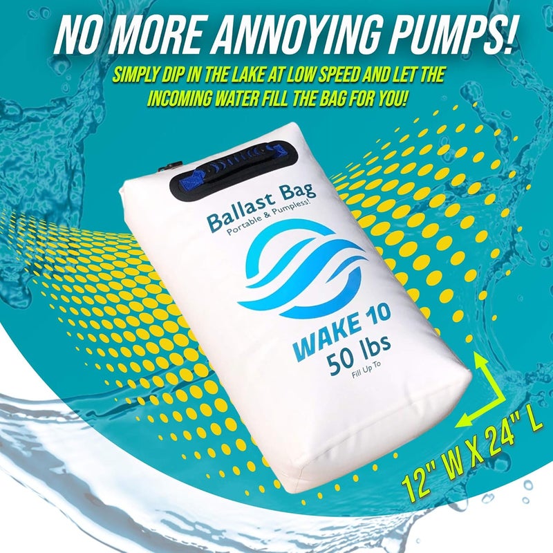 WAKE 10 Boat Ballast Bag - Portable and Pumpless - 50 lb. - Wakesurfing and Wakeboarding - Image 4