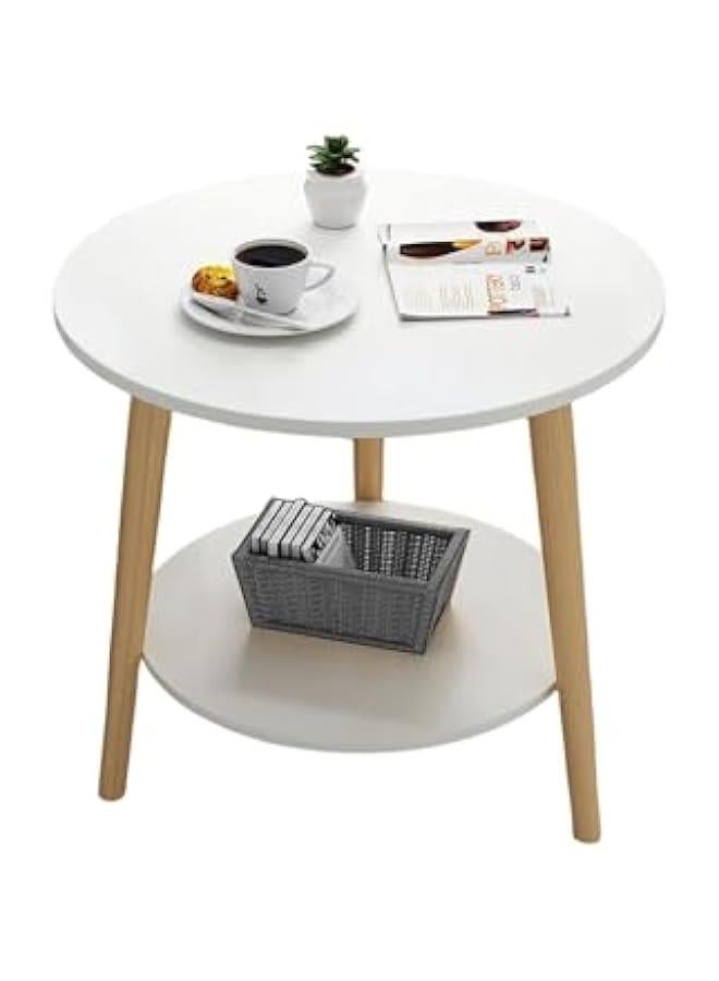 MIXDE Coffee Table, 2-Layer End Table With Storage 50CM,Sturdy And Easy To Install Group Living Room, Bedroom, Bedside Coffee Table, Home Decoration - Image 1