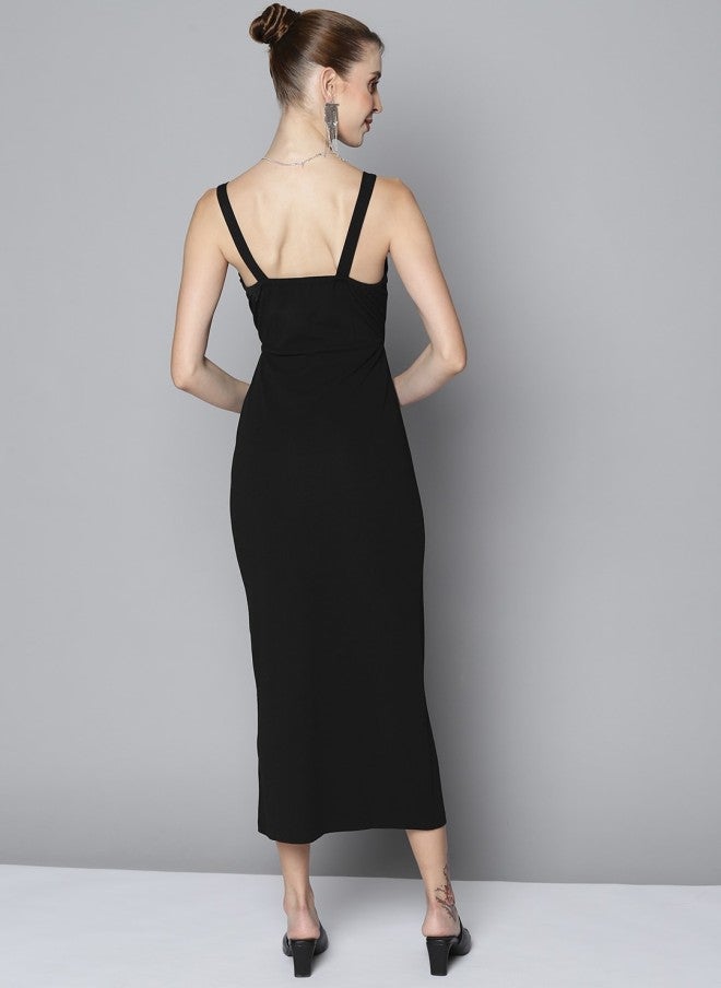 ساسافراس فستان ميدي أسود نسائي - Image 5