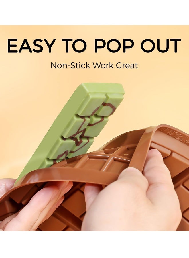 2PCS Non-Stick Silicone Chocolate Molds, Dubai Deep Chocolate Bar Mold for Milk Pistachio - Image 3