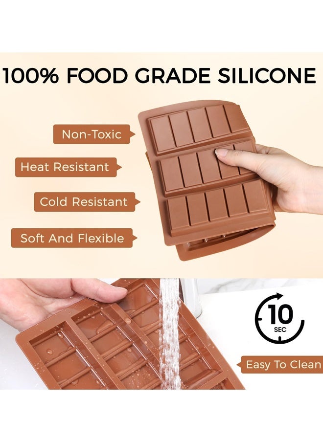 2PCS Non-Stick Silicone Chocolate Molds, Dubai Deep Chocolate Bar Mold for Milk Pistachio - Image 4