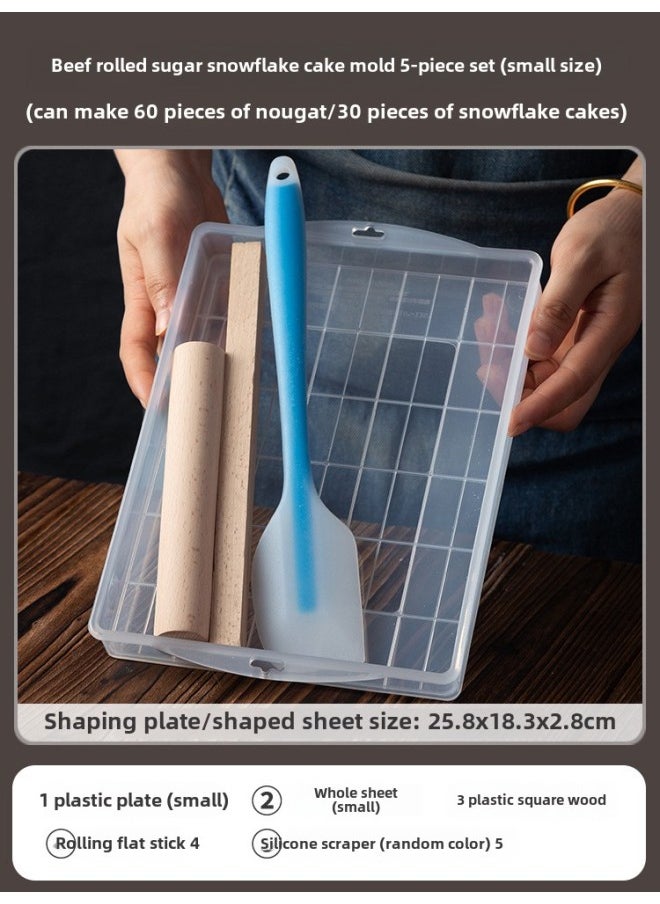 Generic - Snowflake Crisp Nougat Plastic Mold Special Live Bottom Cooling Shaping Plate Homemade Baking Diy Set Household Tools-Specifications:5-piece Nougat Snowflake Crisp Mold Set (small Size)-Color:See Classification - Image 1