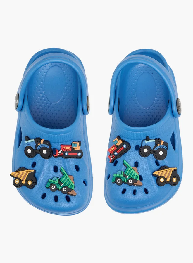 Aqua Vehicle Jibbitz Accent Clogs with Backstrap