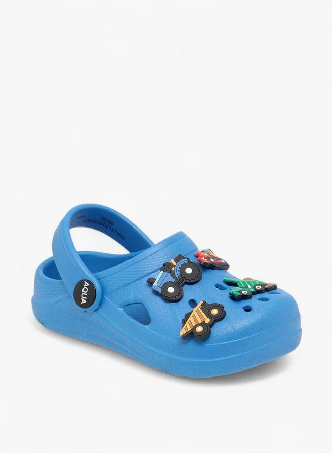 Aqua Vehicle Jibbitz Accent Clogs with Backstrap