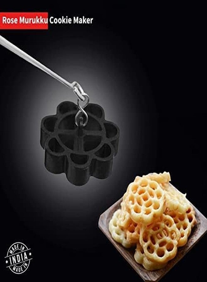 Eagean Stainless Steel Non Stick Rose Murukku Cookie Maker, Achu murukku Maker Non-Stick, Achappam Mould - Image 4