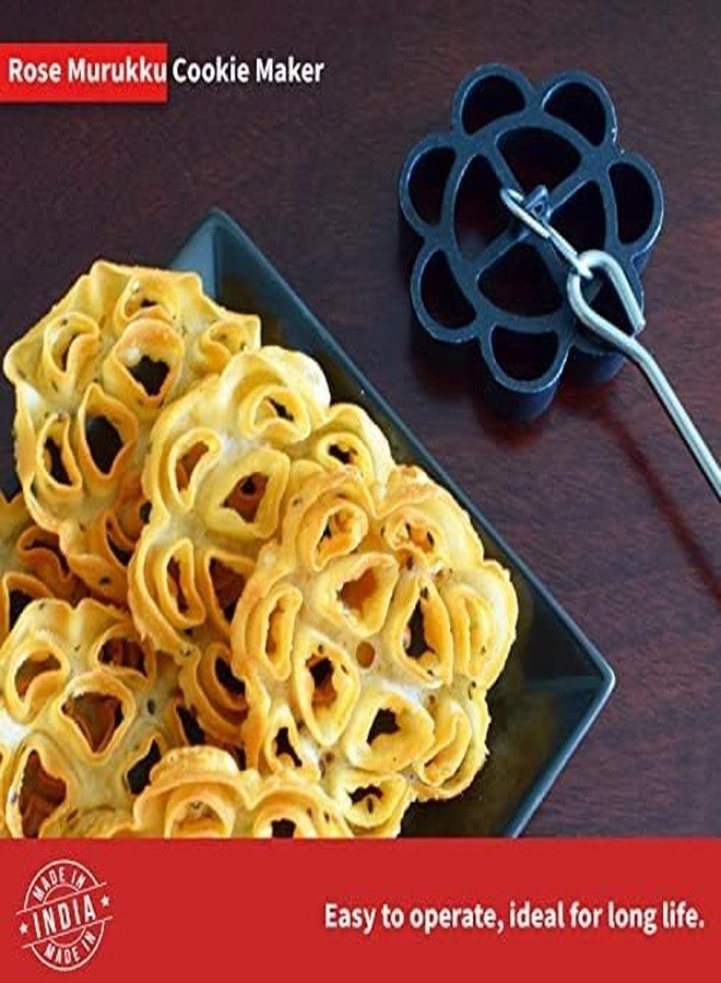Eagean Stainless Steel Non Stick Rose Murukku Cookie Maker, Achu murukku Maker Non-Stick, Achappam Mould - Image 5