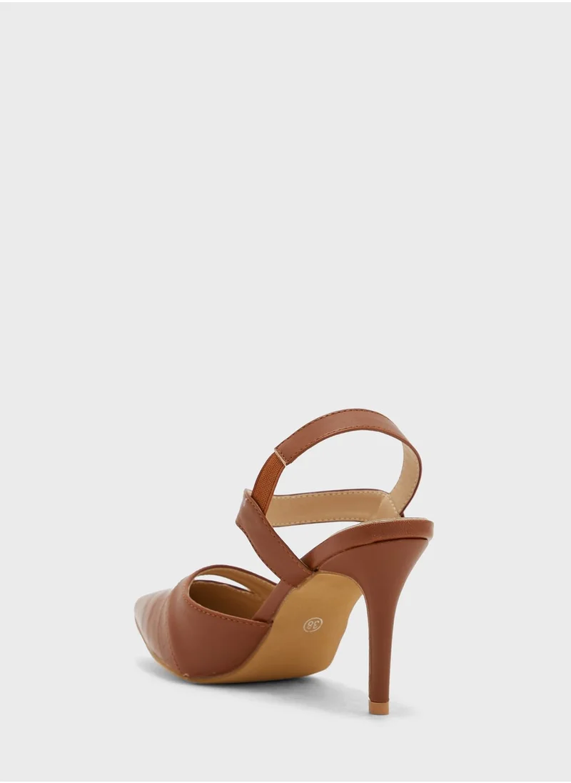 ELLA Croc Effect Cutout Detail Pointed Pump