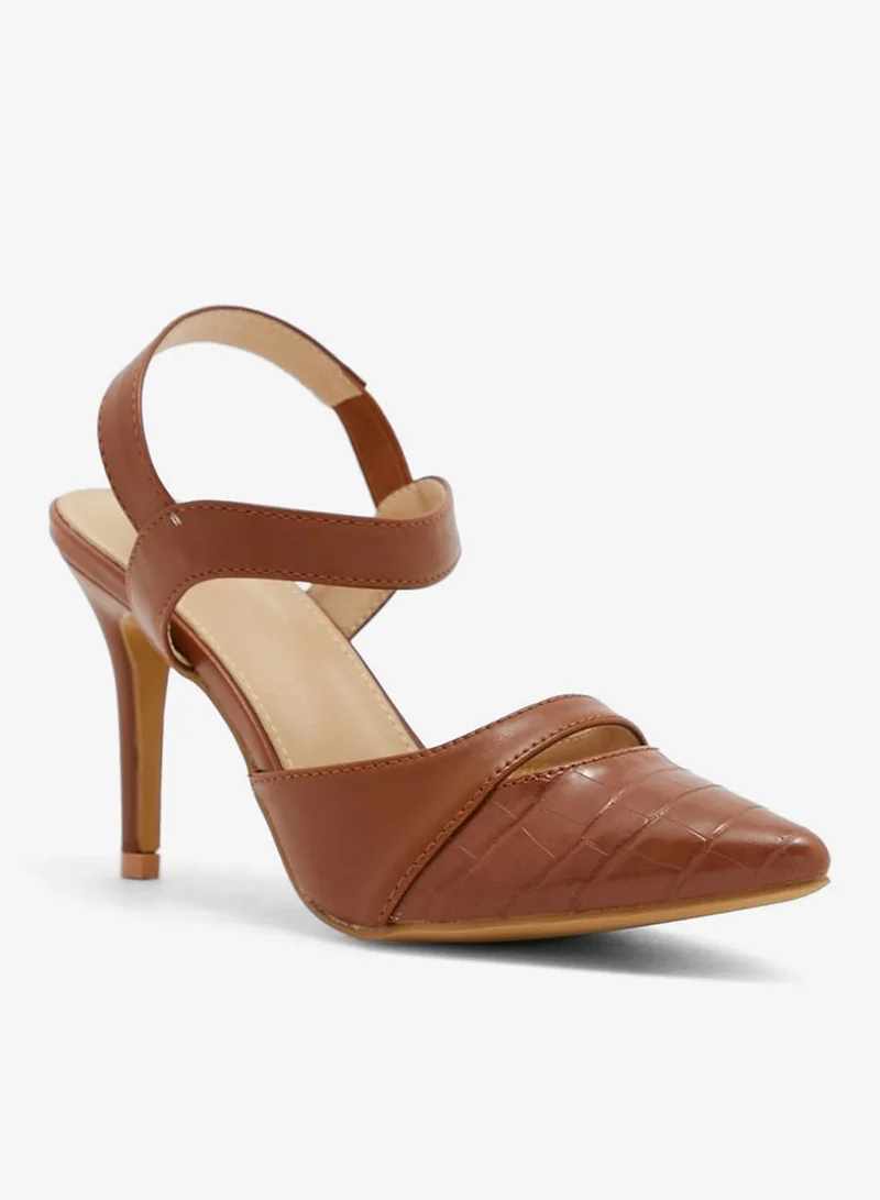 ELLA Croc Effect Cutout Detail Pointed Pump