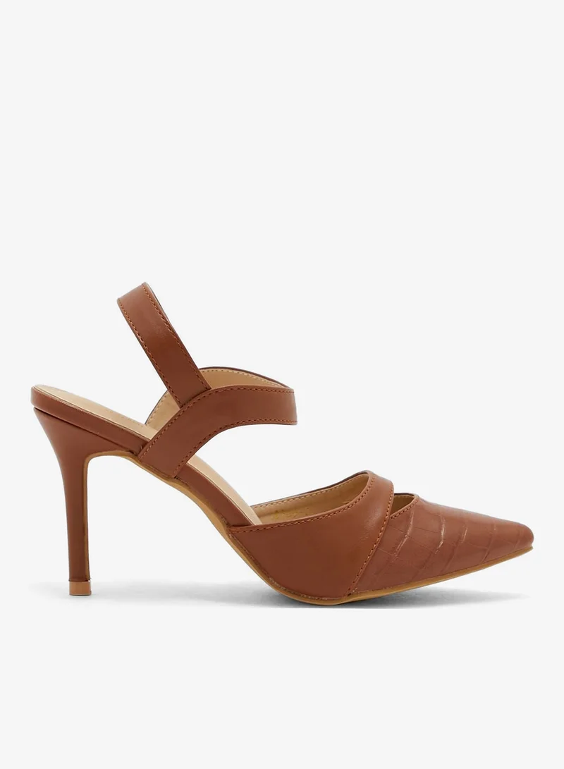 ELLA Croc Effect Cutout Detail Pointed Pump