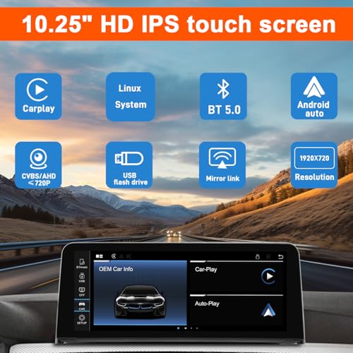 YEEHUNG 10.25 Inch Linux Car Touch Display Screen for BMW 2012-2017 F30 F20 F21 F22 F31 F32 F33 F34 F35 6PIN CIC NBT System Compatible with iOS 26 CarPlay Android Auto Works with OEM Bluetooth - Image 4