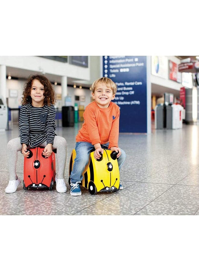 Trunki Harley Ladybug Red Kids Ride-On Suitcase, Carry-On Cabin Luggage with Wheels, Tow Strap and Spacious Travel Storage for Children - Image 5