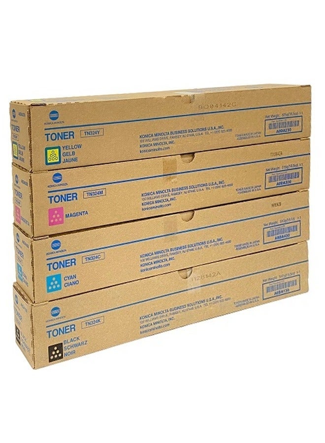 Konica-Minolta Konika Minolta TN-324 4-Color set for Bizhub C368 Bizhub C308 Bizhub C258 - Image 1