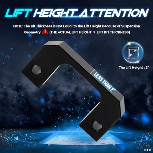 ILONPA 2" Front Leveling Lift Kit Fit for 2007-2013 Chevy Avalanche, 2007-2023 Tahoe Silverado 1500, GMC Sierra 1500 Yukon, Raised by 2 inch Front Suspension Spring Strut Spacer Lift Spacers, Set of 2 - Image 3