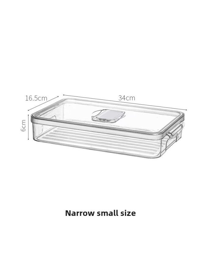 Refrigerator Storage Preservation Box Transparent Household Drain Preservation Box Refrigerator Special Refrigeration Food Grade Storage With Lid-Specifications:Narrow Body Small Size  - Image 1