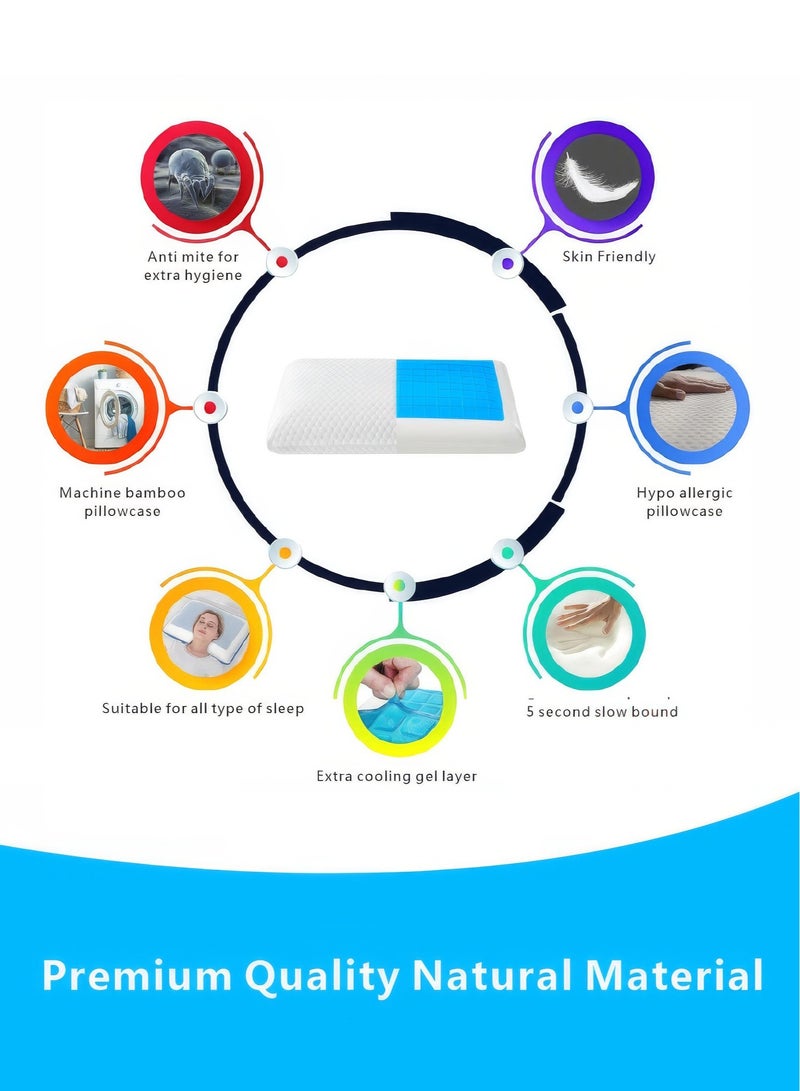 Moon Home and more.. Cool Gel Memory Foam Pillow 70X40cm By sleep night  - Image 4