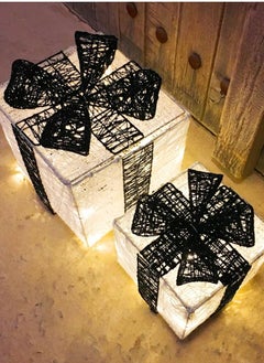 Salla 2-Piece Light Up Gift Boxes with Warm LED Fairy Lights Openable Top Cover  - Image 3