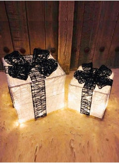 Salla 2-Piece Light Up Gift Boxes with Warm LED Fairy Lights Openable Top Cover  - Image 4