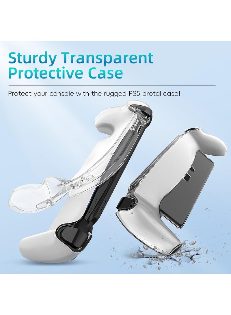 PC Case for PlayStation Portal Remote Player 3-In-1 Set with Hard PC Case Tempered Film Thumb Cap for PS5 Playstatiofn Portal Accessory Kit - Image 3