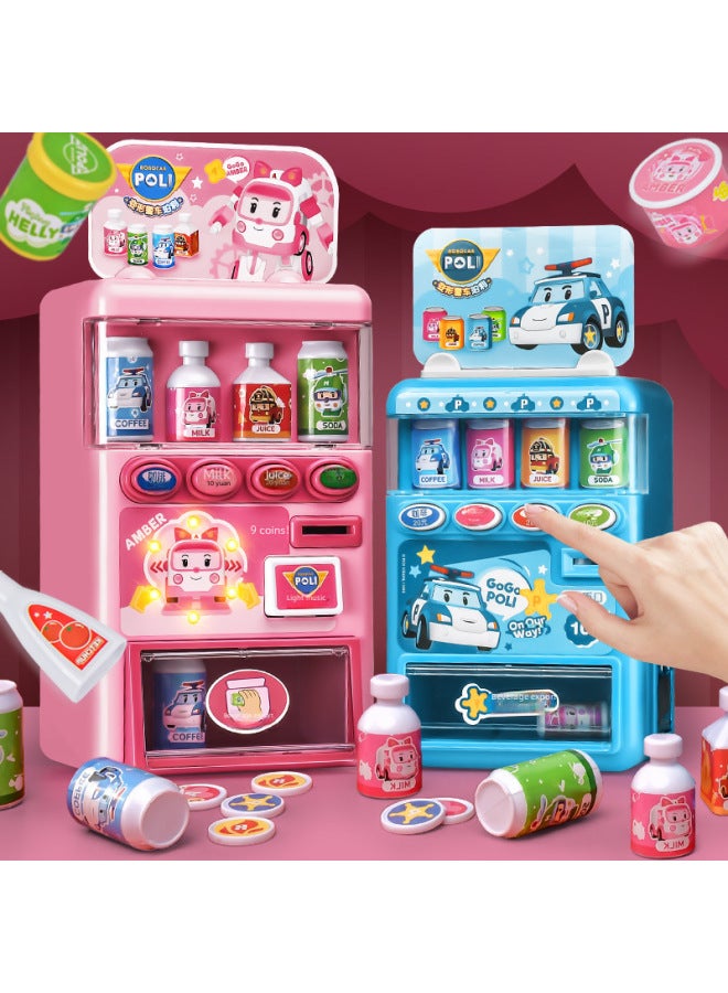 Authentic Pelican Children's Drink Machine Toy Home Plaything For Boys Girls Candy Selling Machine Tool Dessert Dispenser-Specifications:3812b Color Box 【large Size-pink Sound And Light Vending Mach - Image 2