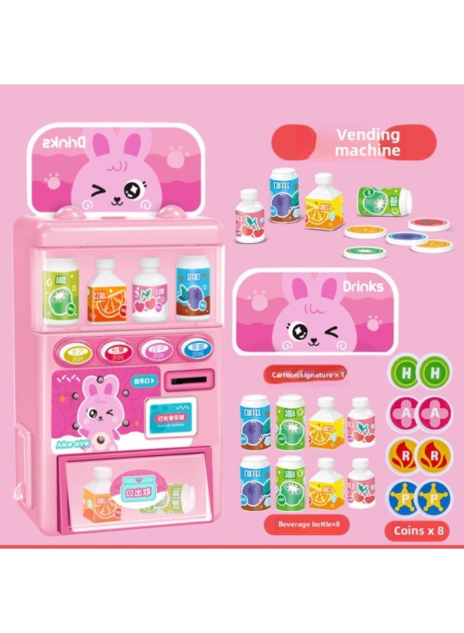 Authentic Pelican Children's Drink Machine Toy Home Plaything For Boys Girls Candy Selling Machine Tool Dessert Dispenser-Specifications:3812b Color Box 【large Size-pink Sound And Light Vending Mach - Image 1
