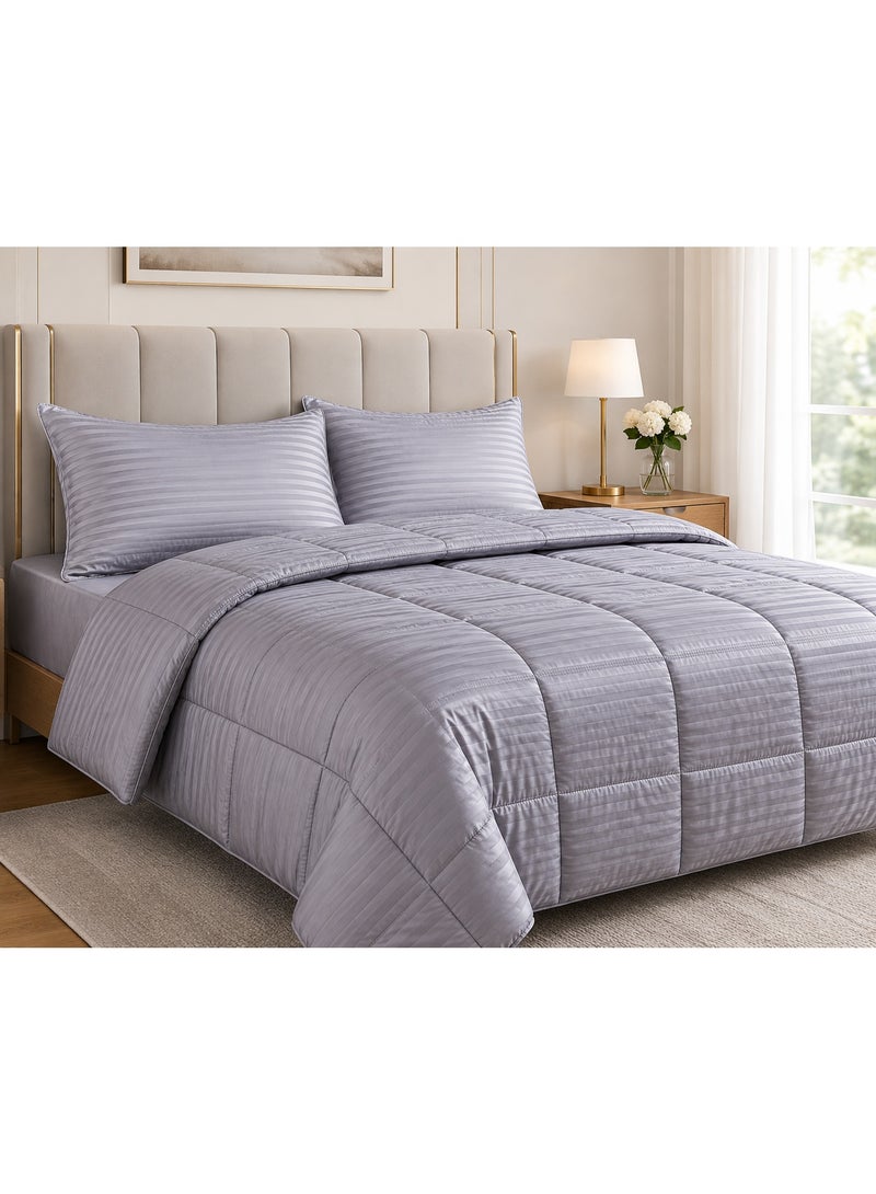Home Auraa Premium AC Quilt Set | Queen Size 160 x 200 cm | 3-Piece Bedding Set | 100% Cotton | 300 Thread Count | 1 Quilt + 2 Pillow Covers - Image 4