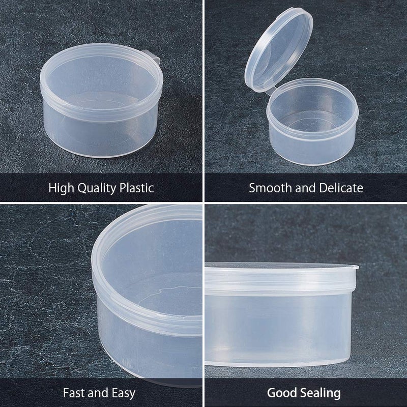 BENECREAT 12 Pack Round Clear Plastic Bead Storage Containers Box Case with Flip-Up Lids for Items,Pills,Herbs,Tiny Bead,Jewerlry Findings, and Other Small Items - 2x1 Inches - Image 5