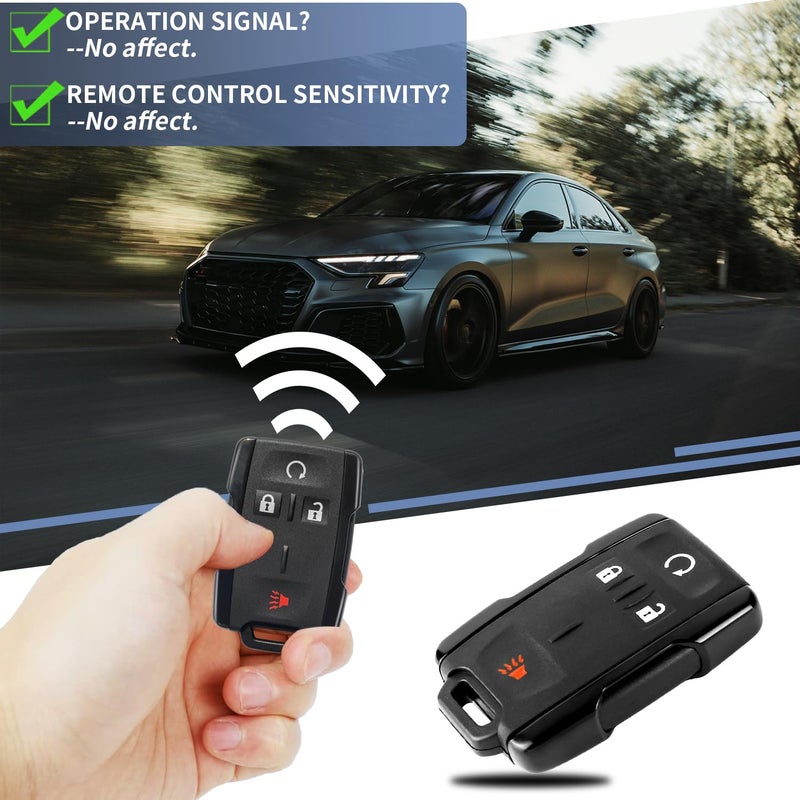 JJCHQ Key Fob Case for Chevy Silverado 1500 2500 3500 HD Colorado GMC Sierra Canyon 2021 2020 2019 2018 2017 2016 2015 2014 M3N-32337100 Keyless Entry Remote Key Shell Replacement 4 Button Pad Cover - Black - Image 5