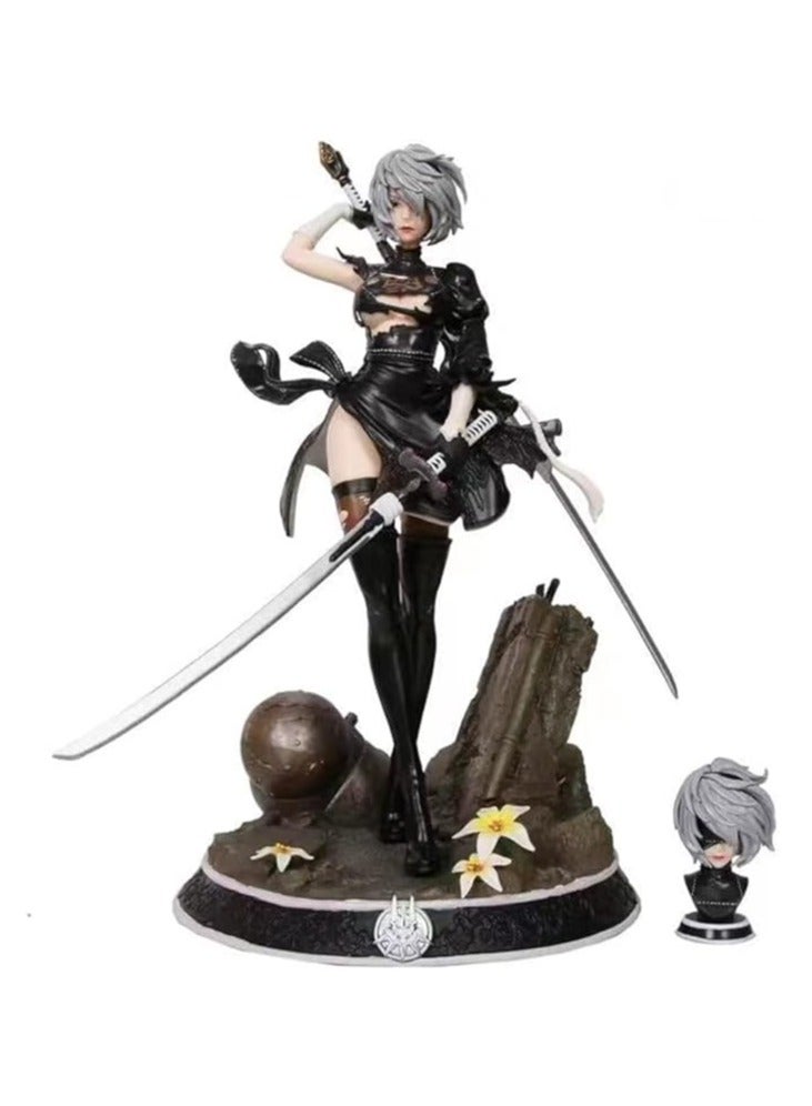 general Neil Automata Model Ornament Figure Box, Nier: Automata Brings Art Yorha No. 2 Type B Pretty Girl Character Anime PVC Statue Character Collection Model Toy - Image 1