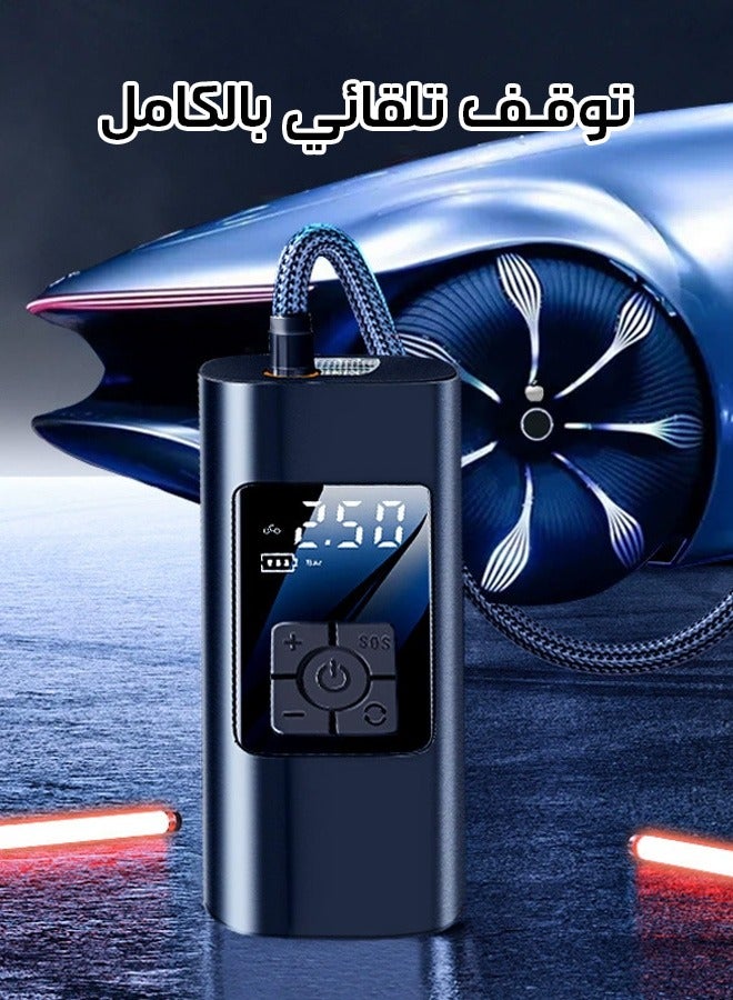 يومو ضاغط هواء لإطارات السيارة، مضخة نفخ إطارات السيارة المحمولة، نفخ سريع مع شاشة LCD مزدوجة [لاسلكية وقوة قوية] مضخة إطارات كهربائية لإطارات السيارة والدراجات النارية والكرة - Image 1