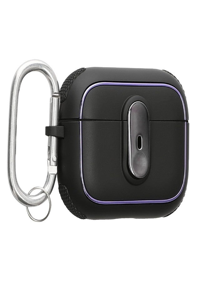 kwmobile Case for Apple Airpods Pro 2 Case - Shockproof Cover for Bluetooth Earbuds - Lockable Function - Carabiner Keychain Clip - Black/Black - Image 1