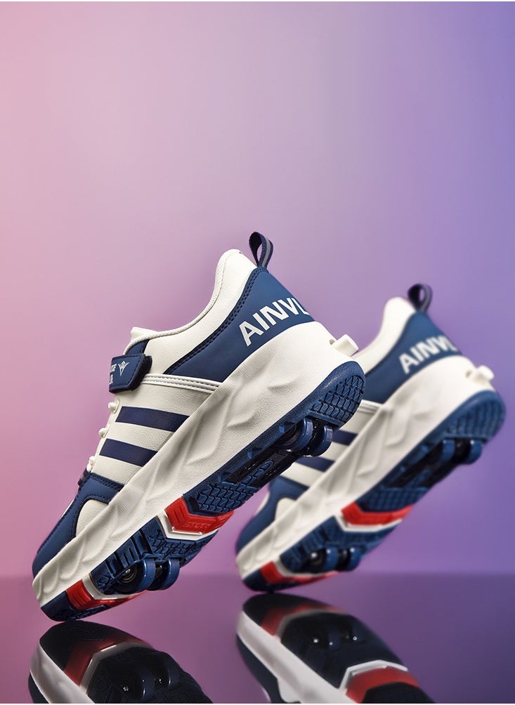 Generic - Kids Roller Skates Shoes 4 Wheels Roller Shoes Boys Girls Wheel Shoes Roller Sneakers Shoes for Beginner More Balanced - Image 1
