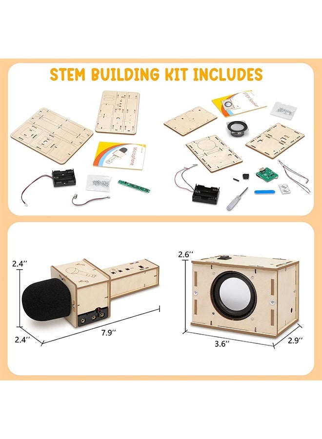 مجموعة ألعاب STEM لآلة الكاريوكي للأولاد من عمر 8-12 و12-14 سنة: مجموعة علمية لبناء مكبر صوت وميكروفون بلوتوث، مجموعة إلكترونيات يمكنك صنعها بنفسك للأطفال. هدية مثالية للأولاد من عمر 9-12 سنة، وللفتيات المراهقات من عمر 8 إلى 13 سنة. - Image 5